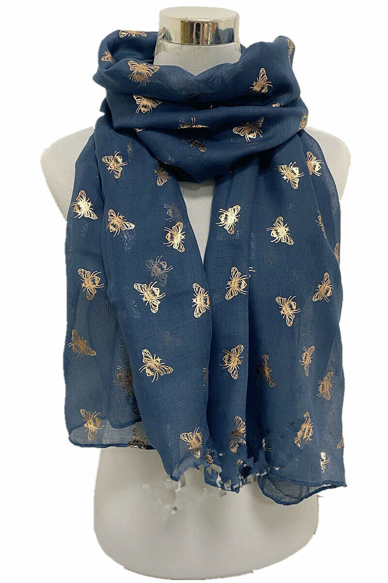 Foil Rose Gold Bee Scarf