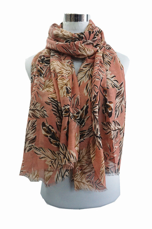 Super Soft Big Leaves Pattern Scarf