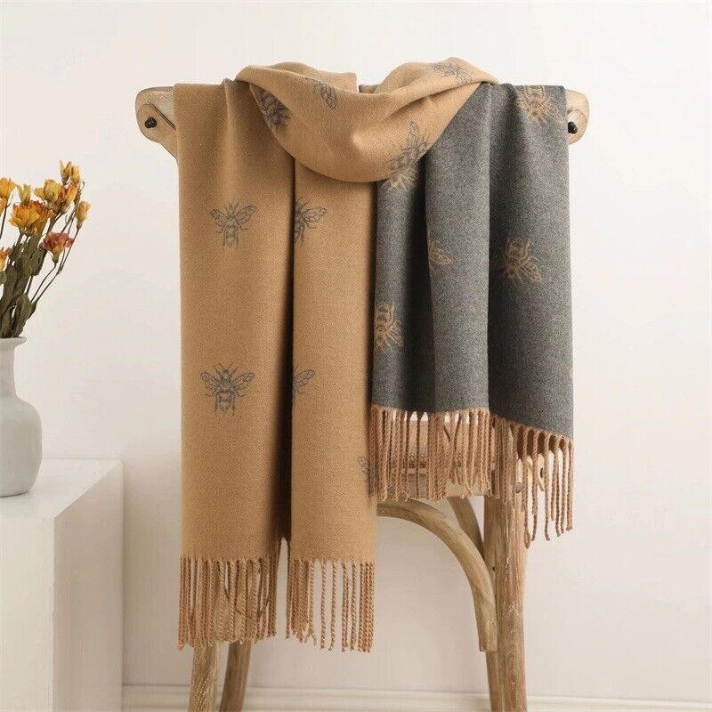 Reversible Bumble Bee Print Winter Scarf