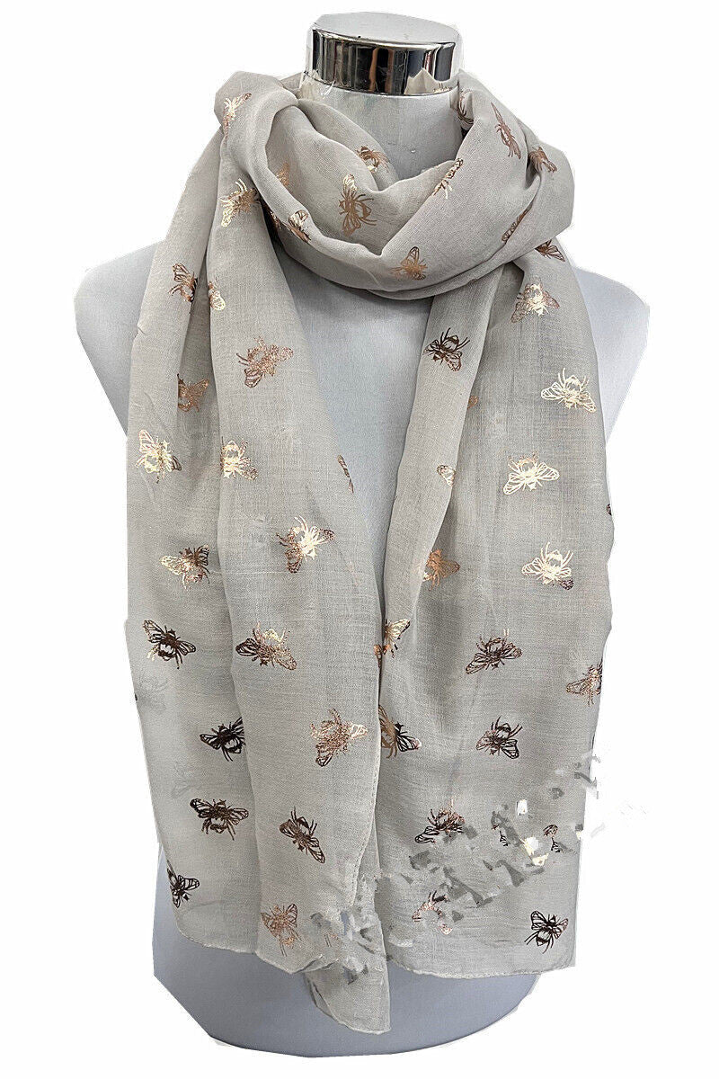 Foil Rose Gold Bee Scarf
