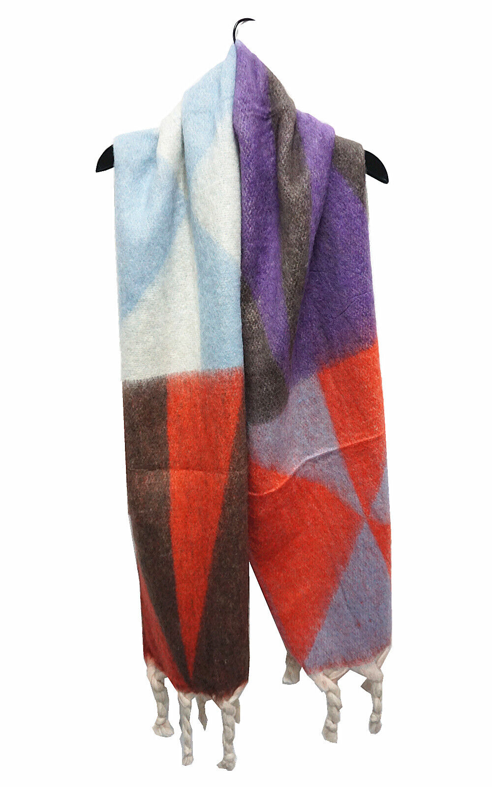 Winter Tartan Chunky Shawl with Tassel Thick Blanket Scarf