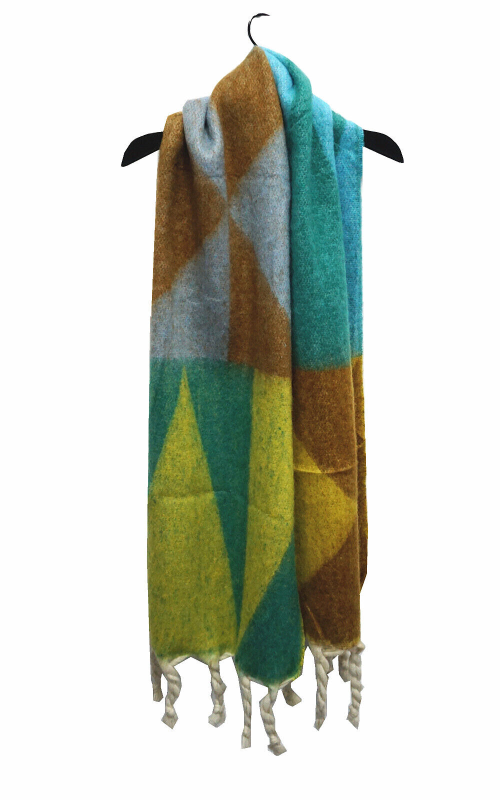 Winter Tartan Chunky Shawl with Tassel Thick Blanket Scarf