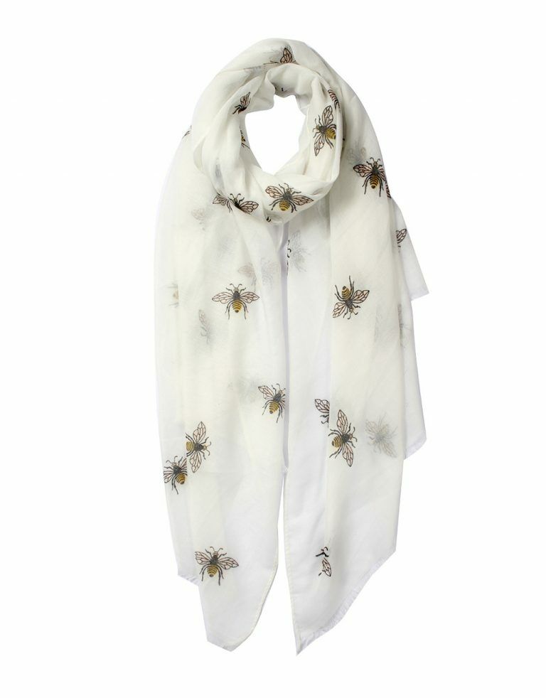 Foil Rose Gold Big Bee Print Scarf