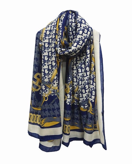 Winter Golden Chains Print Scarf