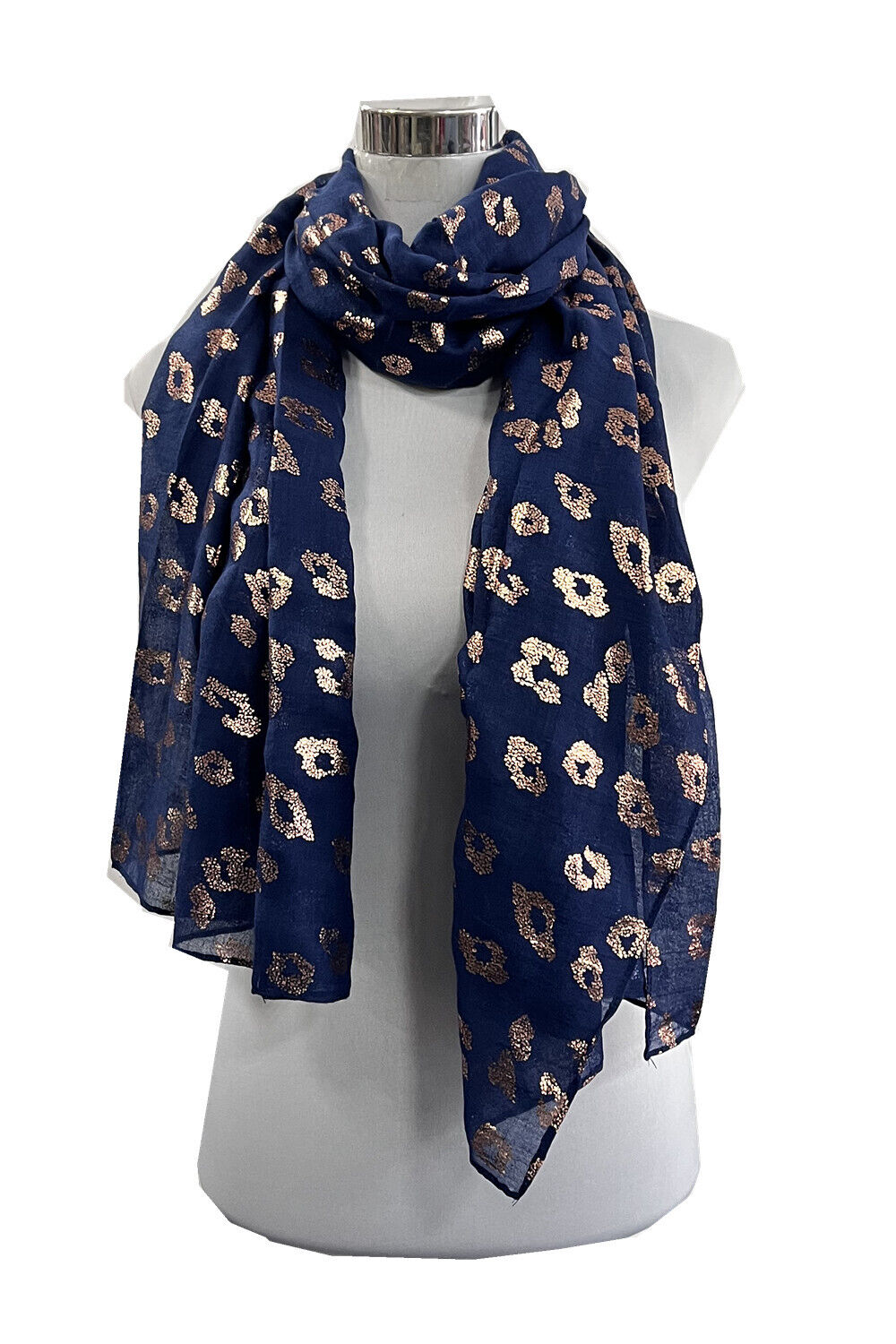 Foil Rosegold Leopard Print Scarf