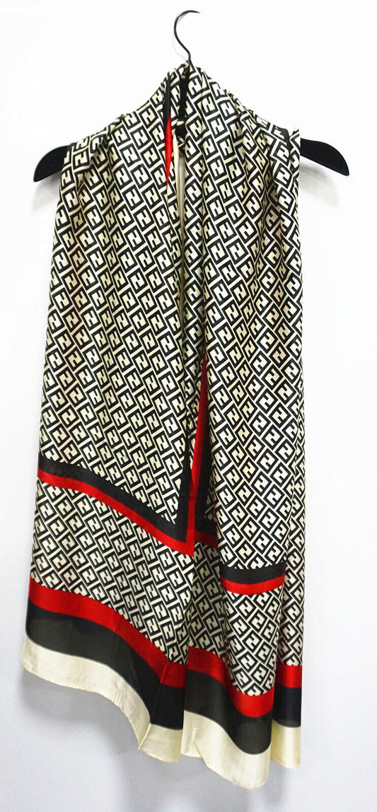 Silk Feel Scarf Geomatric Pattern