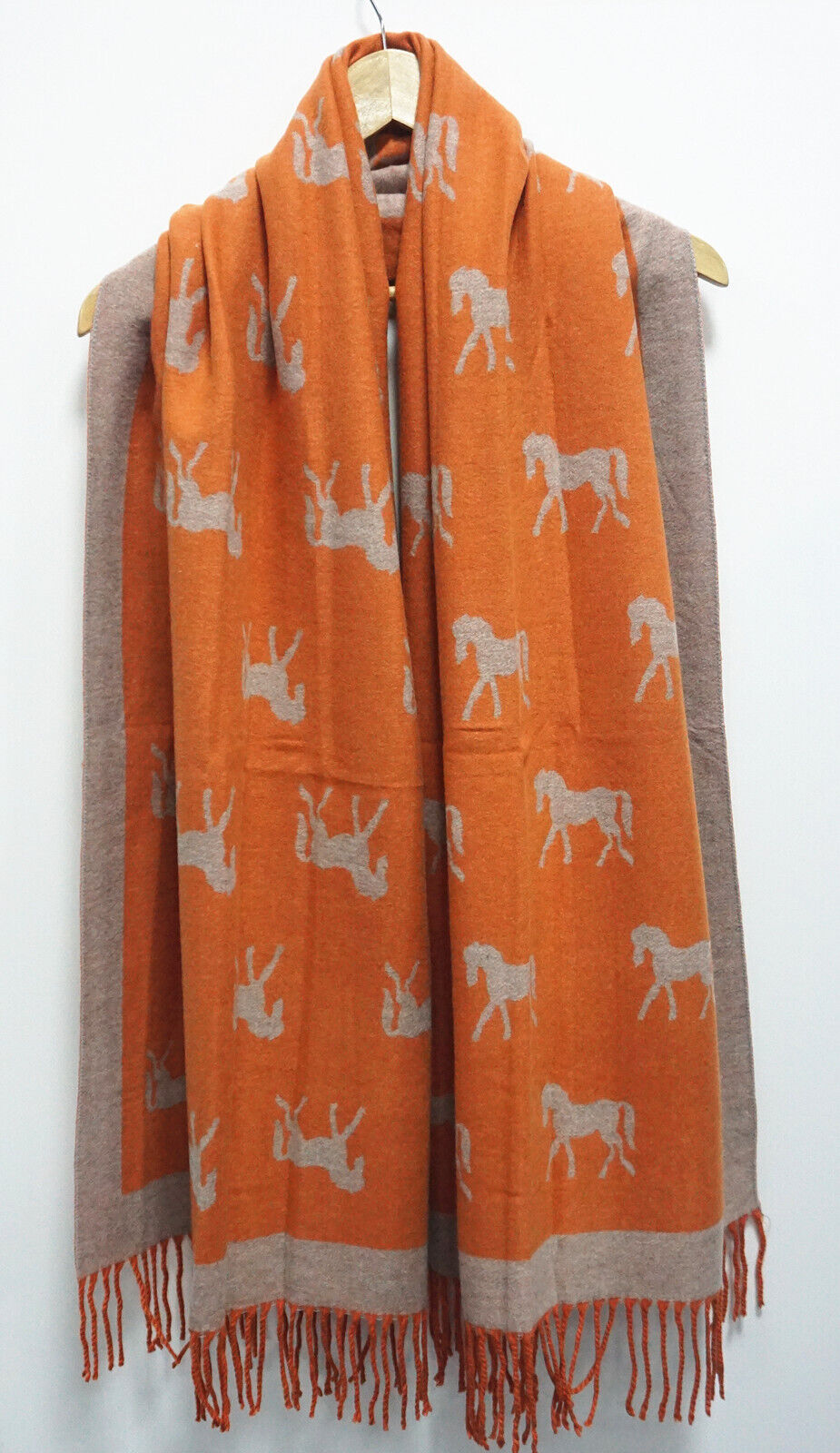 Horse Print Reversible Winter Scarf