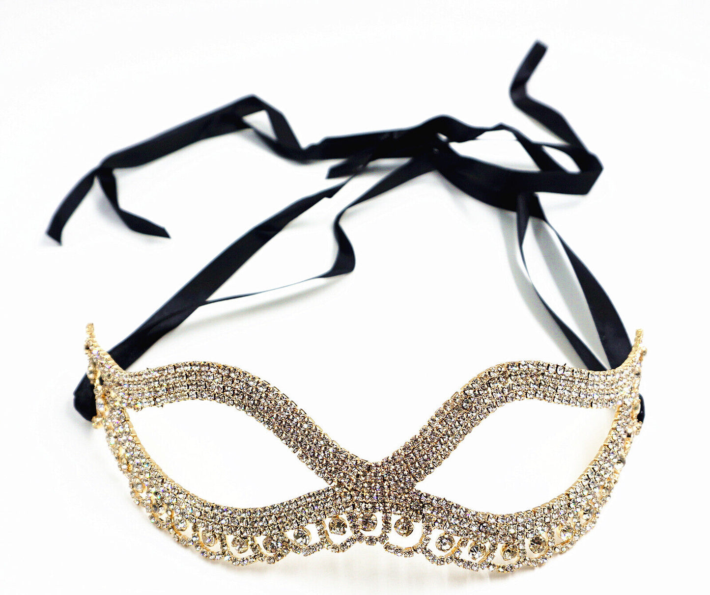 Metallic Crystal Rhinestone Masquerade