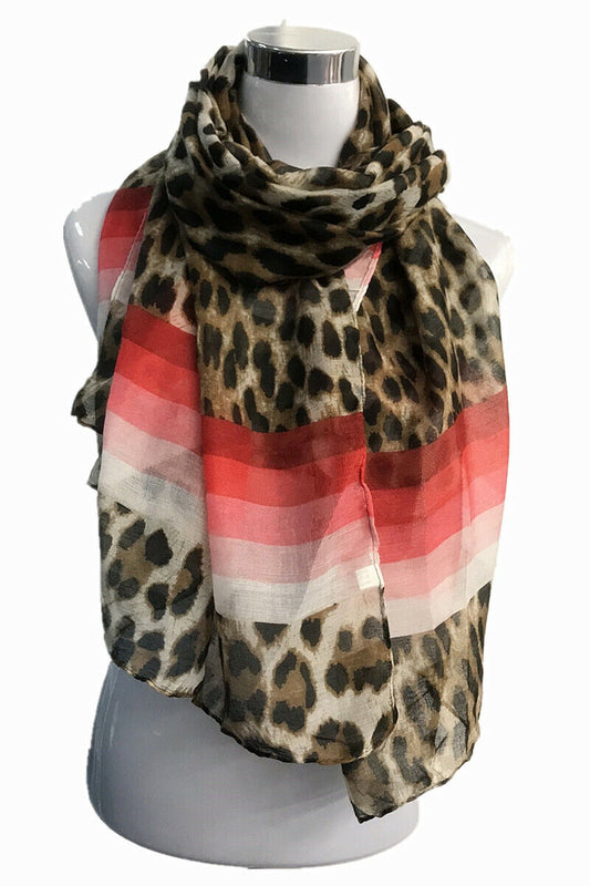 Colourful Leopard Print Scarf