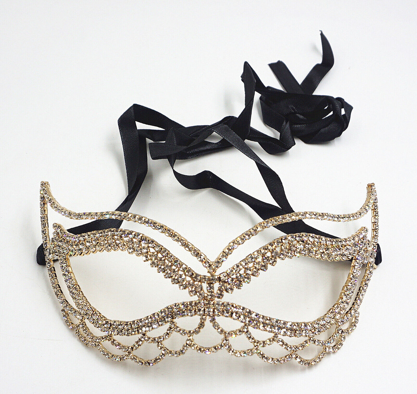 Metallic Crystal Rhinestone Masquerade