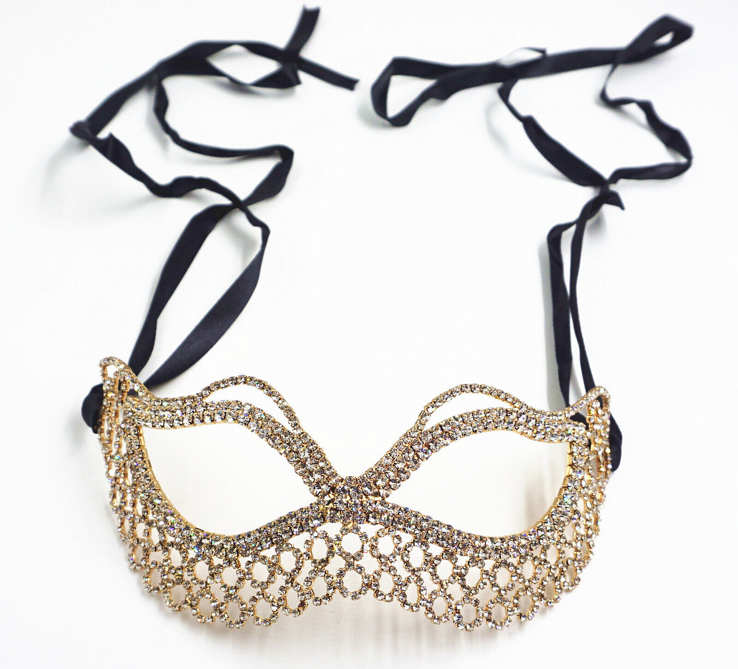 Metallic Crystal Rhinestone Masquerade