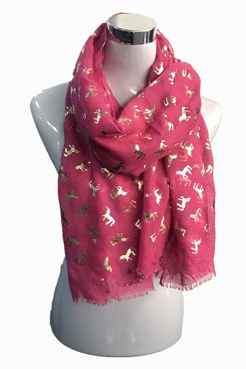 Foil Unicorn Pattern Scarf