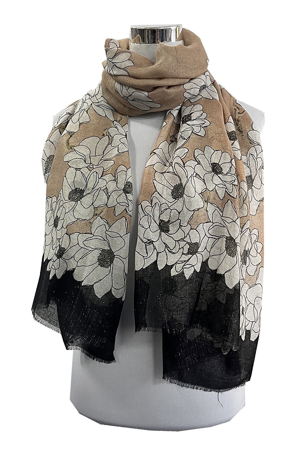 Flower Pattern with Foil Golden Lines