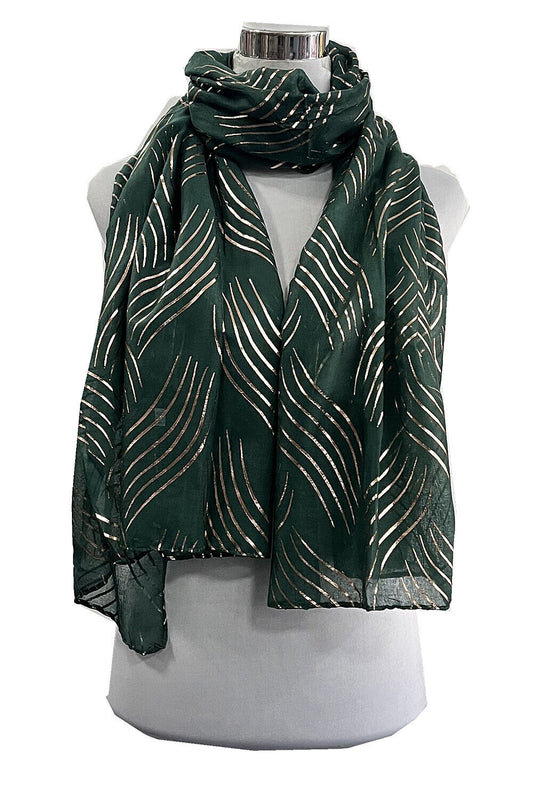 Foil Seamless Geomatric Lines Scarf