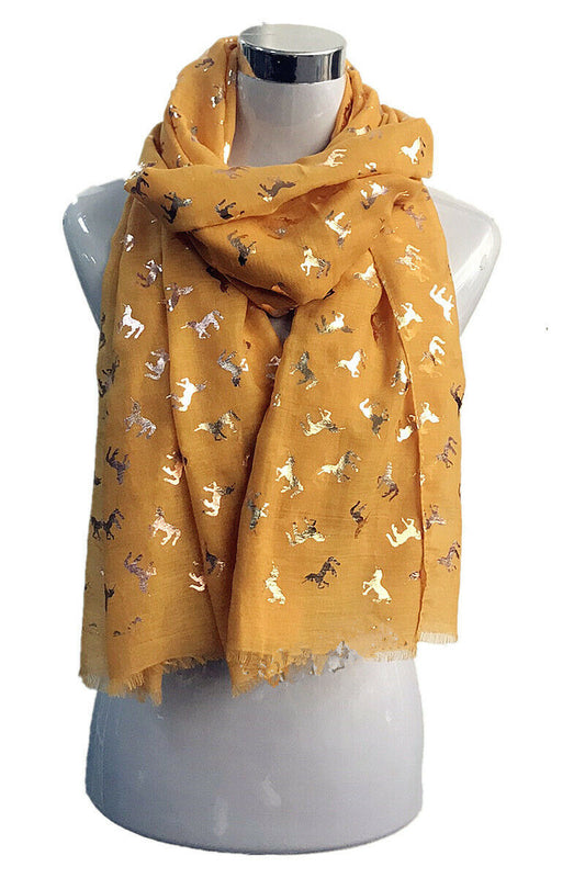 Foil Unicorn Pattern Scarf