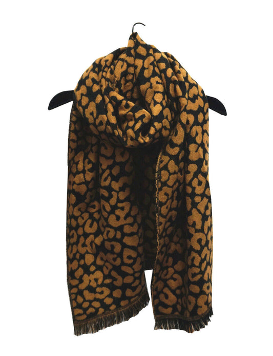 Wool Leopard Print Shawl