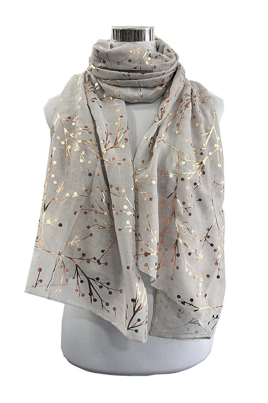 Foil Tree Branches Pattern Scarf