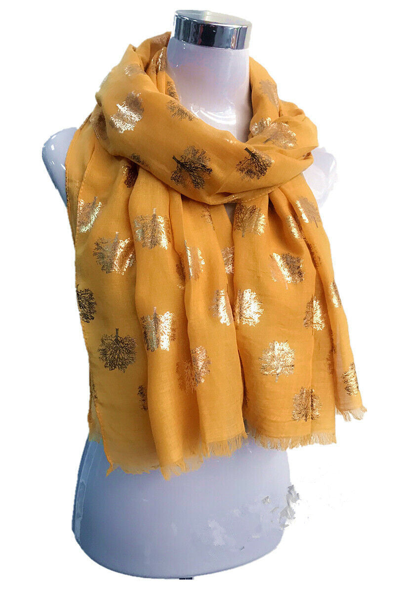 Foil Rose Gold Life Tree Scarf
