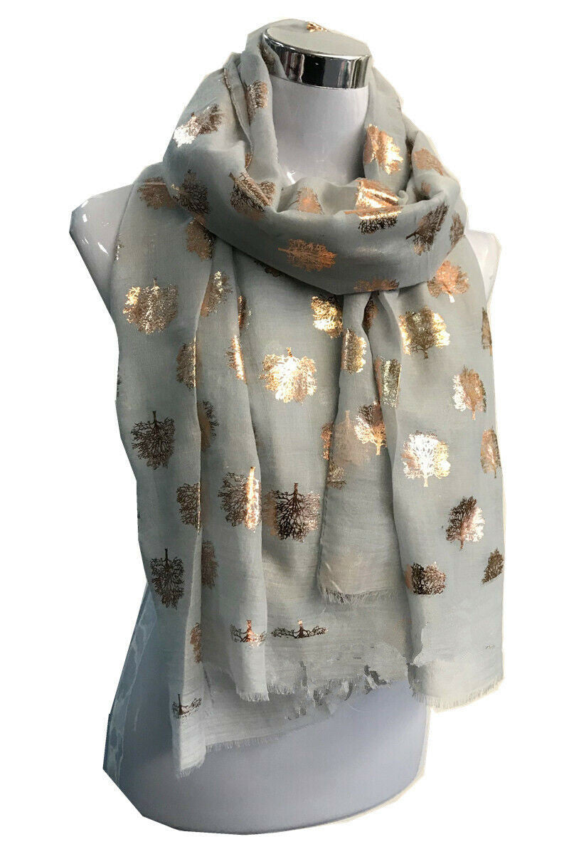 Foil Rose Gold Life Tree Scarf