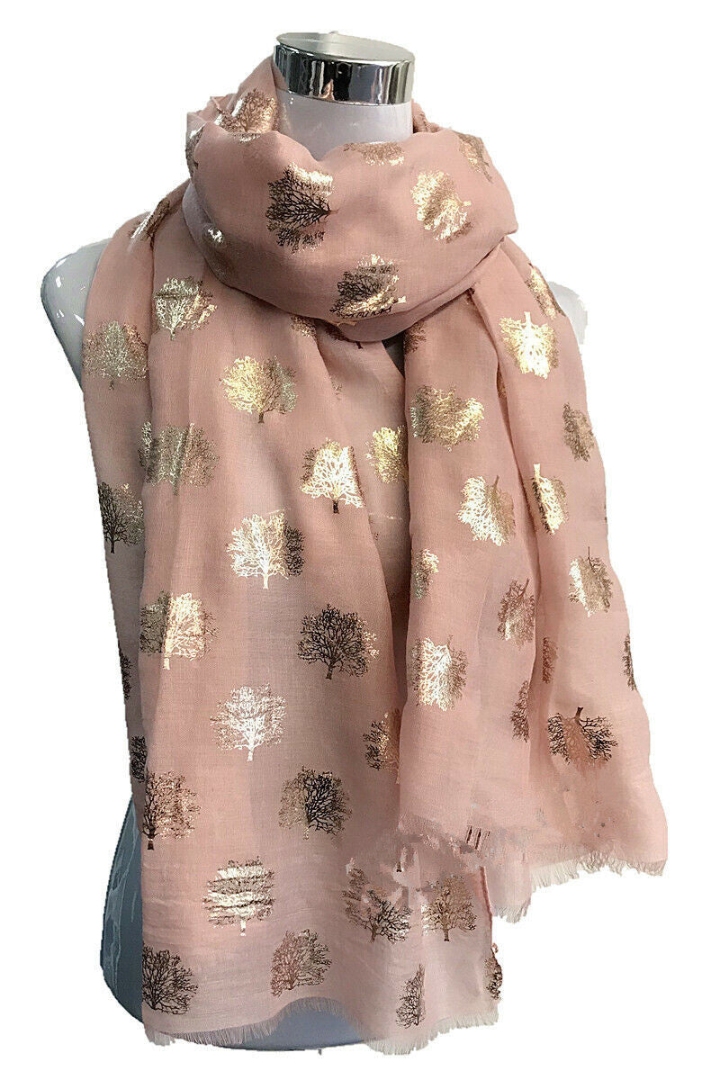 Foil Rose Gold Life Tree Scarf