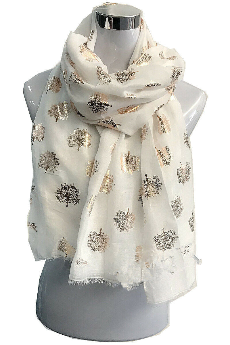 Foil Rose Gold Life Tree Scarf