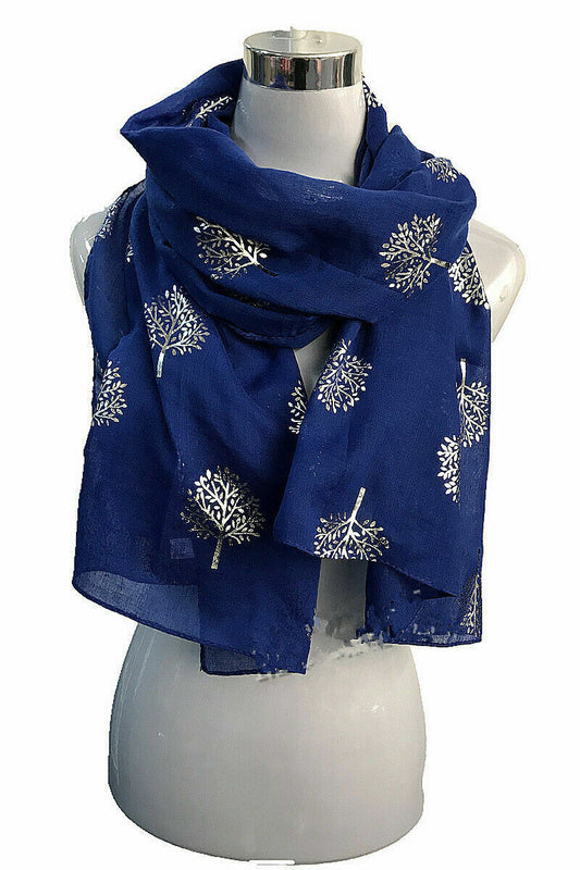 Foil Mulberry Tree Print Scarf
