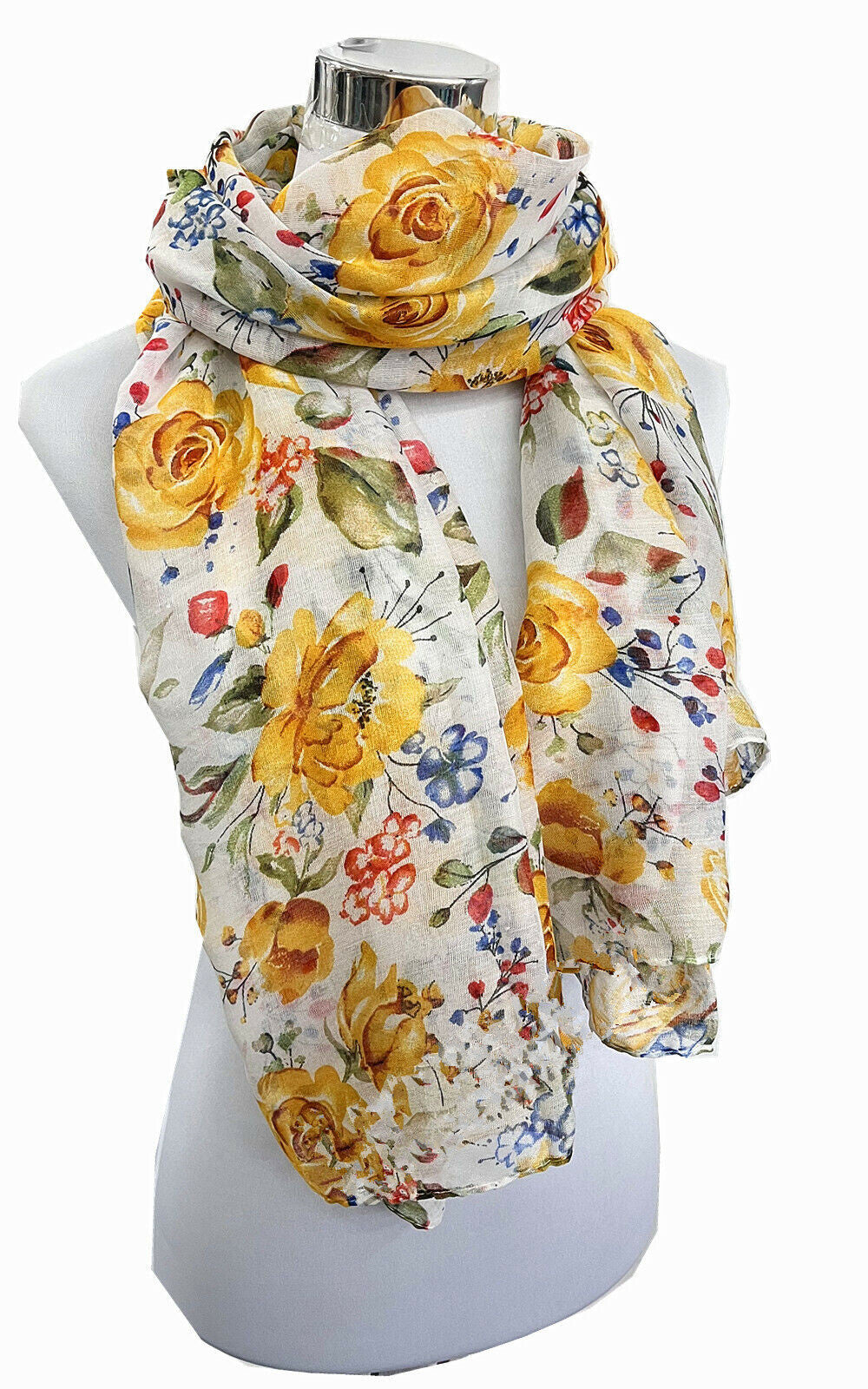 Colourful Rose Pattern Scarf