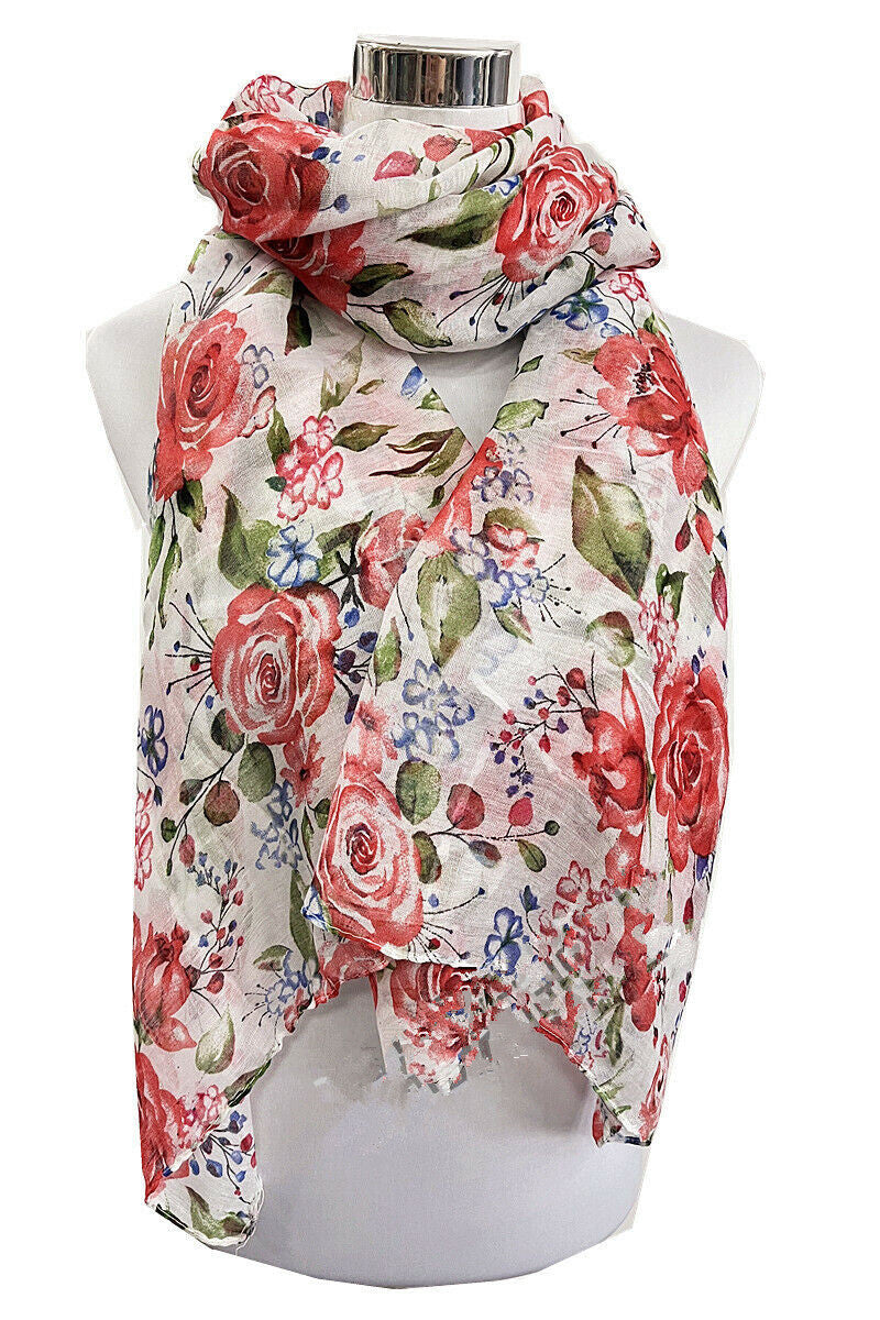 Colourful Rose Pattern Scarf