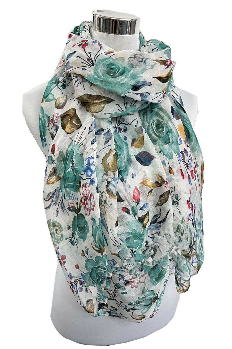 Colourful Rose Pattern Scarf