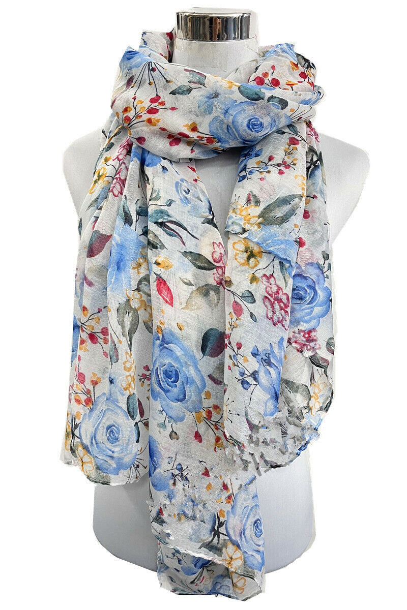 Colourful Rose Pattern Scarf