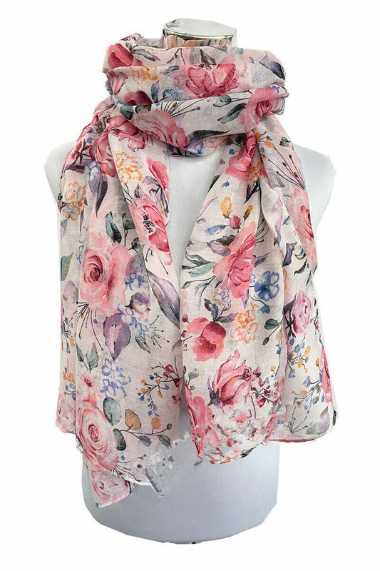Colourful Rose Pattern Scarf