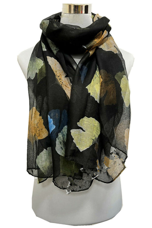Ginkgo Leaf Print Scarf
