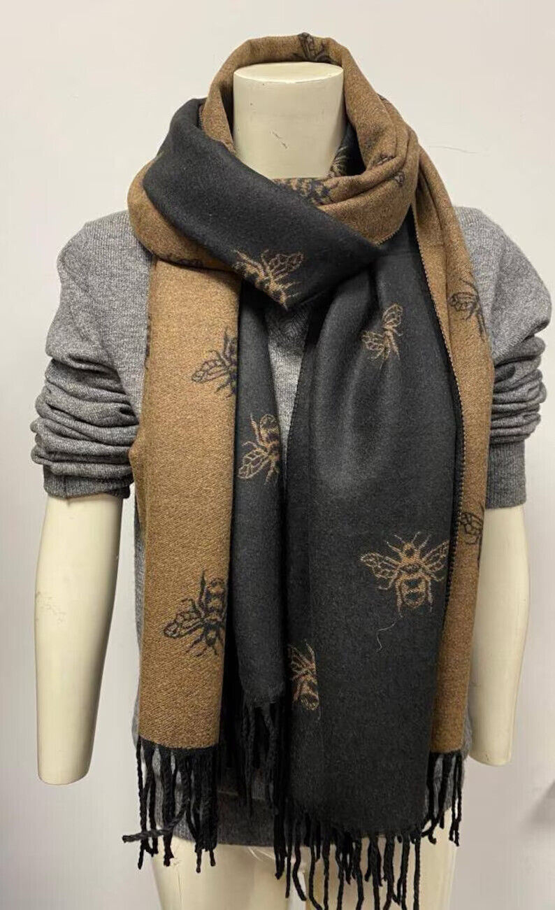 Reversible Bumble Bee Print Winter Scarf